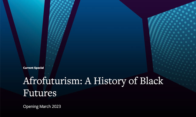 Logo of the National Museum of African American History and Culture's exhibition  “Afrofuturism: A History of Black Futures”
